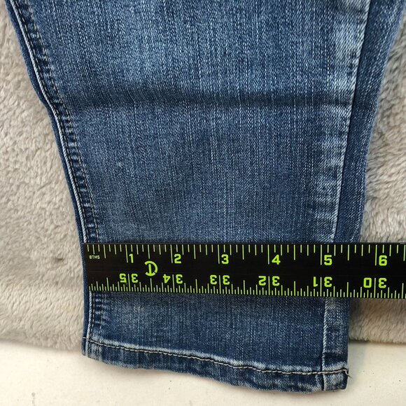Vintage Indigo Rein Womens Denim Overalls 13/30 Blue Distressed Cargo Skinny Leg - Picture 8 of 15